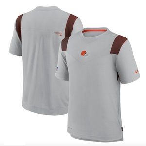 Grey Cleveland Browns NFL dry fit short sleeve. Never been worn size large.